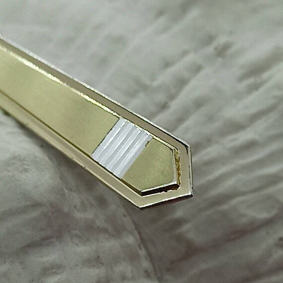 Tie clip 56 mm gold colored 835 silver slightly s… - image 6