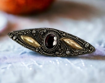 Broche Ancienne Fleur En Argent Sterling 925 - Style Art Nouveau Italie - Occasion Très Bon état