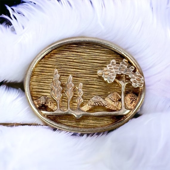 ヴィンテージブローチ 925 シルバー 28 x 23 mm ツリーパティナ