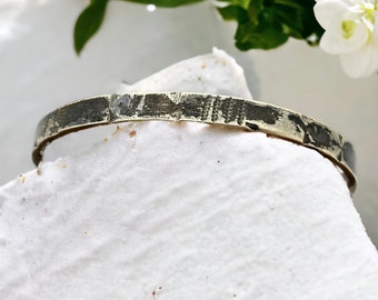 Oude armband echt zilver 62 mm vintage retro tijdloos zwaar massief edele luxe opvallende patina blikvanger