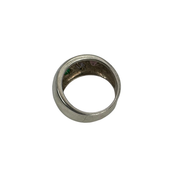 Bunter Ring 925er Silber Vintage Gr. 57 18mm Edel… - image 5