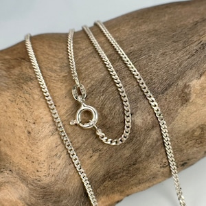 Silver chain 925 silver 40 cm long 1.6 mm wide vintage gift curb chain gift idea retro timeless
