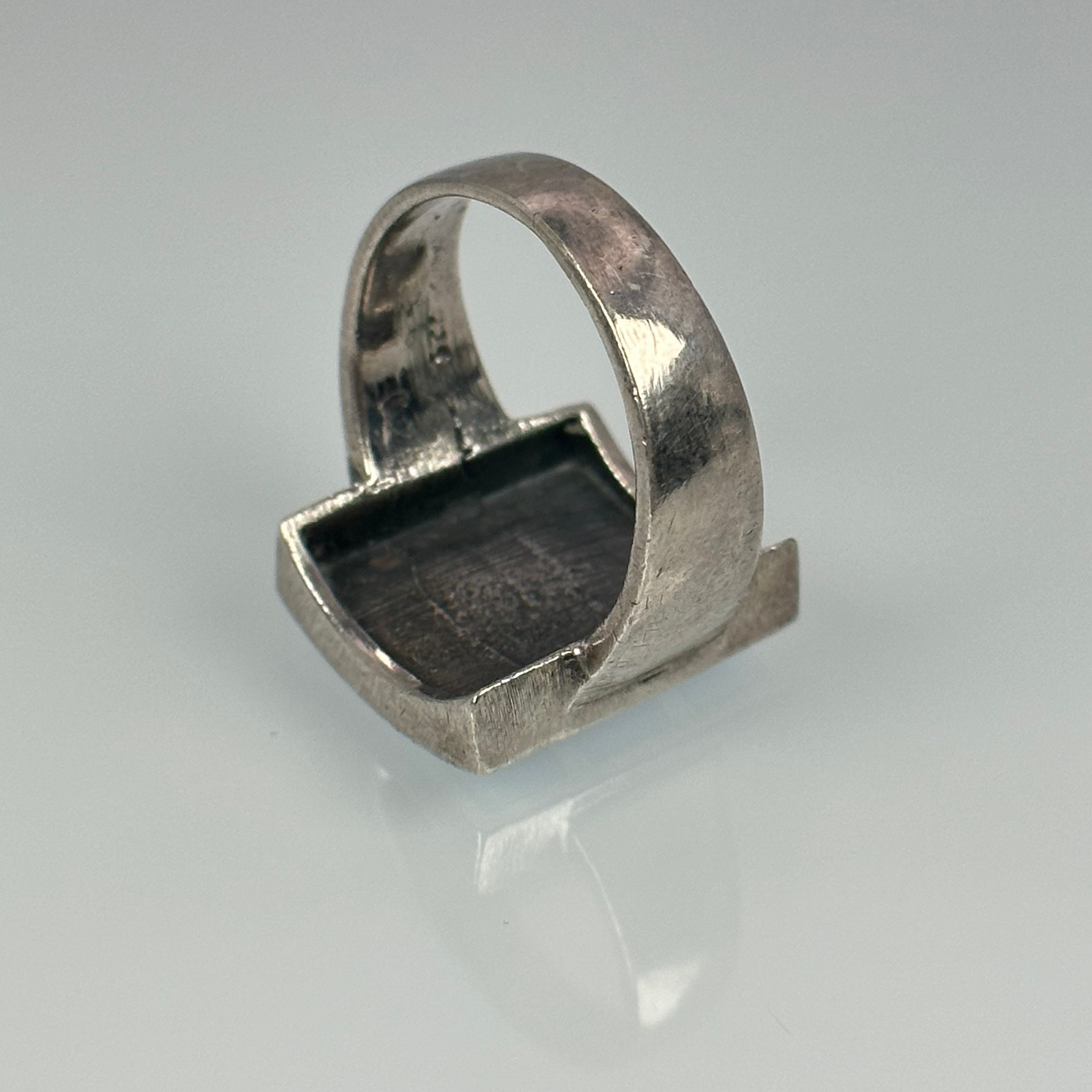 Bague Vintage En Argent Massif 925 - Taille 59-60, Occasion, Design Charmant