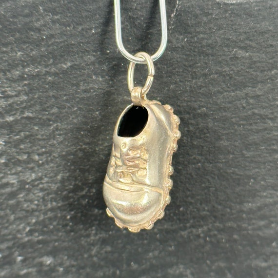 Old shoe chain pendant 835 silver 18 x 10 mm vint… - image 2