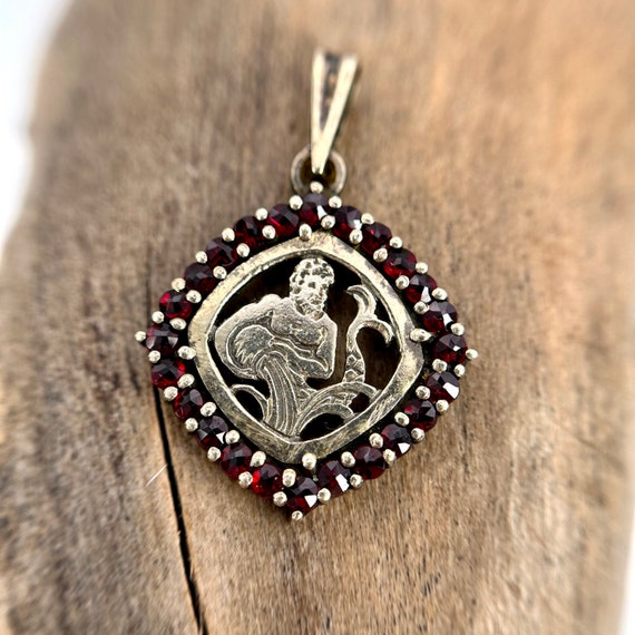 Aquarius necklace pendant real silver zodiac sign… - image 5