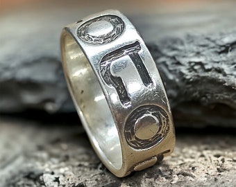 Ring 925er Silber 17,2mm Gr. 54 Patina Vintage Geschenk Damen exklusiv Silberring Muster Struktur