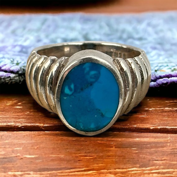 ターコイズリング シルバー925 18.2mmサイズ。 57 ジェムストーン