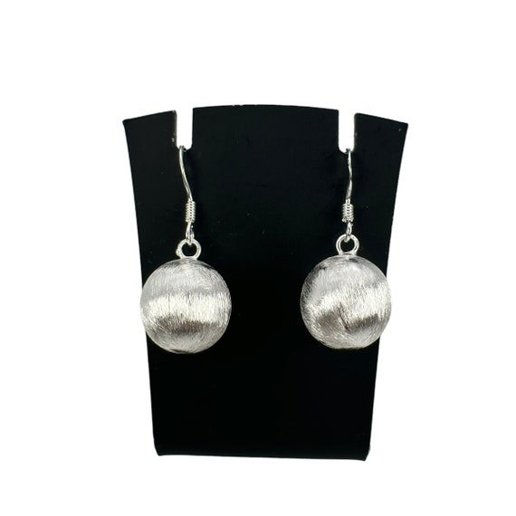 Design hanging earrings 925 silver ball modern gi… - image 7