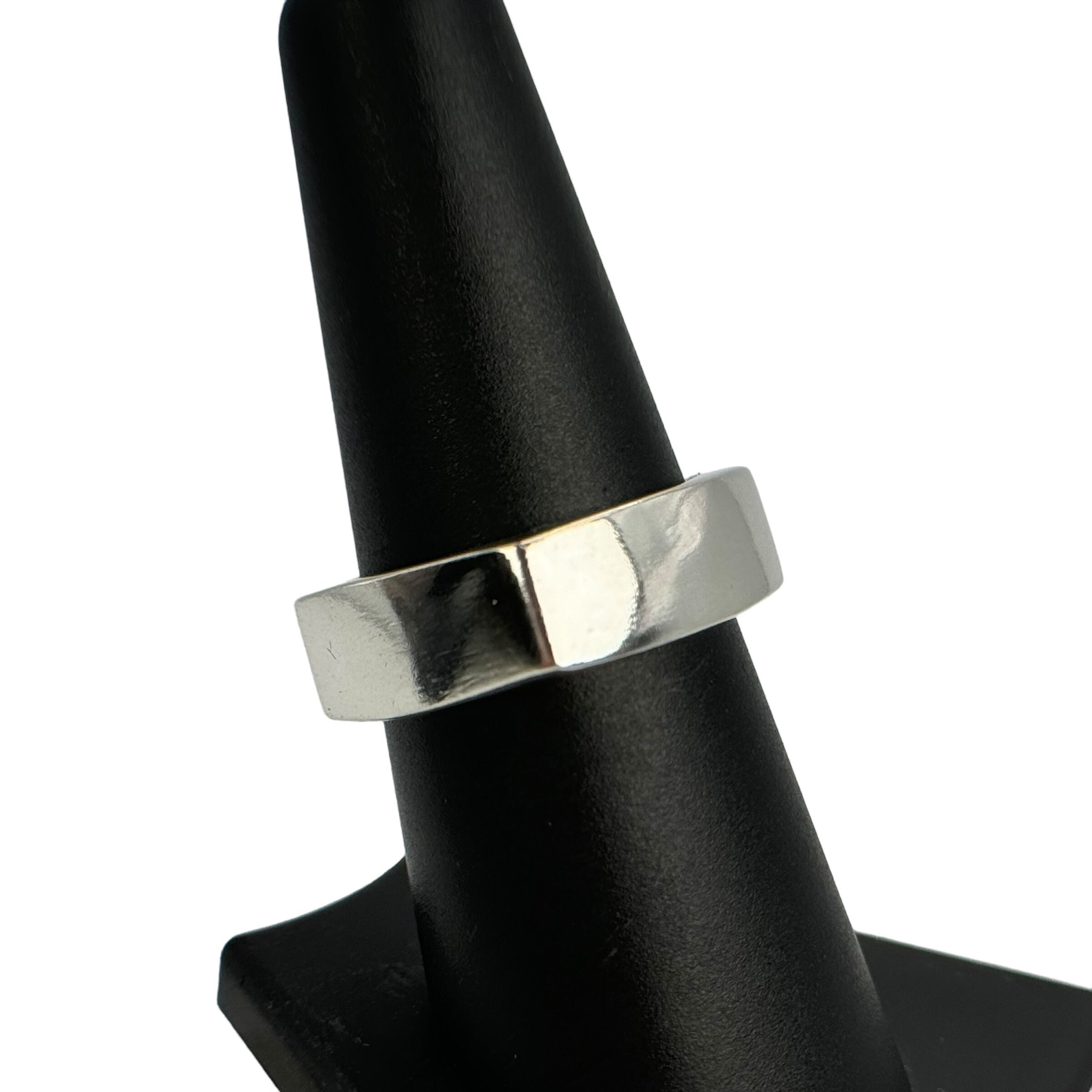 Design Ring 925 Silver 18.4 Mm Size 58 Square Vintage Gift