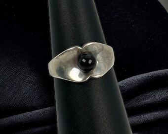 Esclusivo anello in argento 800 misura regalo vintage regolabile con pietra preziosa da donna, patina nobile, design elegante, raro, raro eye-catcher