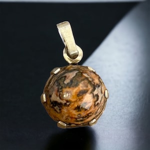 Old chain pendant real silver 21 x 13 mm vintage design noble gift eye-catcher pendant rare retro timeless gemstone dino egg look