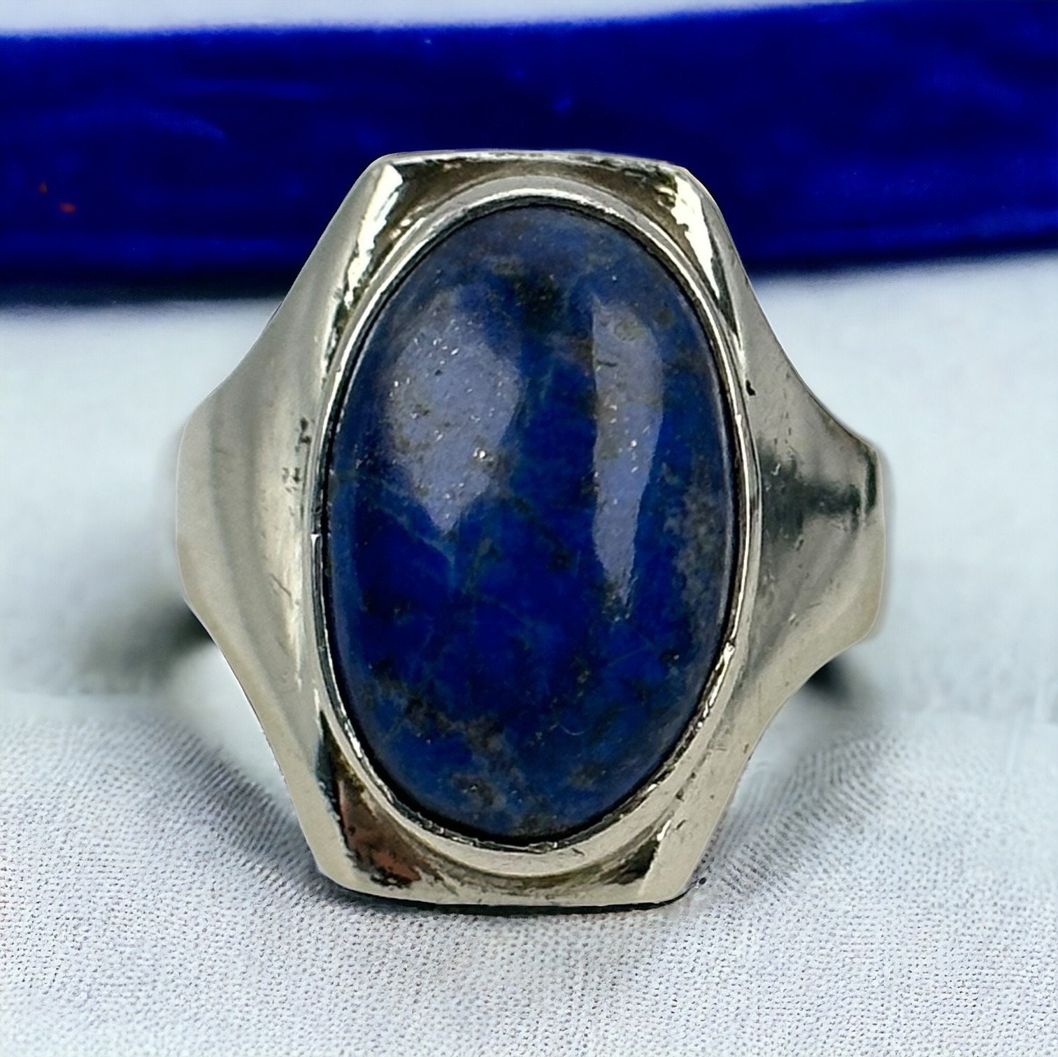 Lapis Lazuli Ring 925 Silver Size 58 18.6 Mm Ladies Silver Lapis Lazuli Ring 925 Silver Size 58 18.6 Mm Ladies Silver
