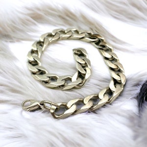 Retro bracelet 925 silver 20.5 cm long 7.3 mm wide vintage gift noble silver bracelet curb chain curb bracelet solid timeless women men