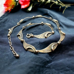 Exclusive necklace 835 silver 39 - 43 cm long chain vintage retro silver chain necklace eye-catcher design modern timeless