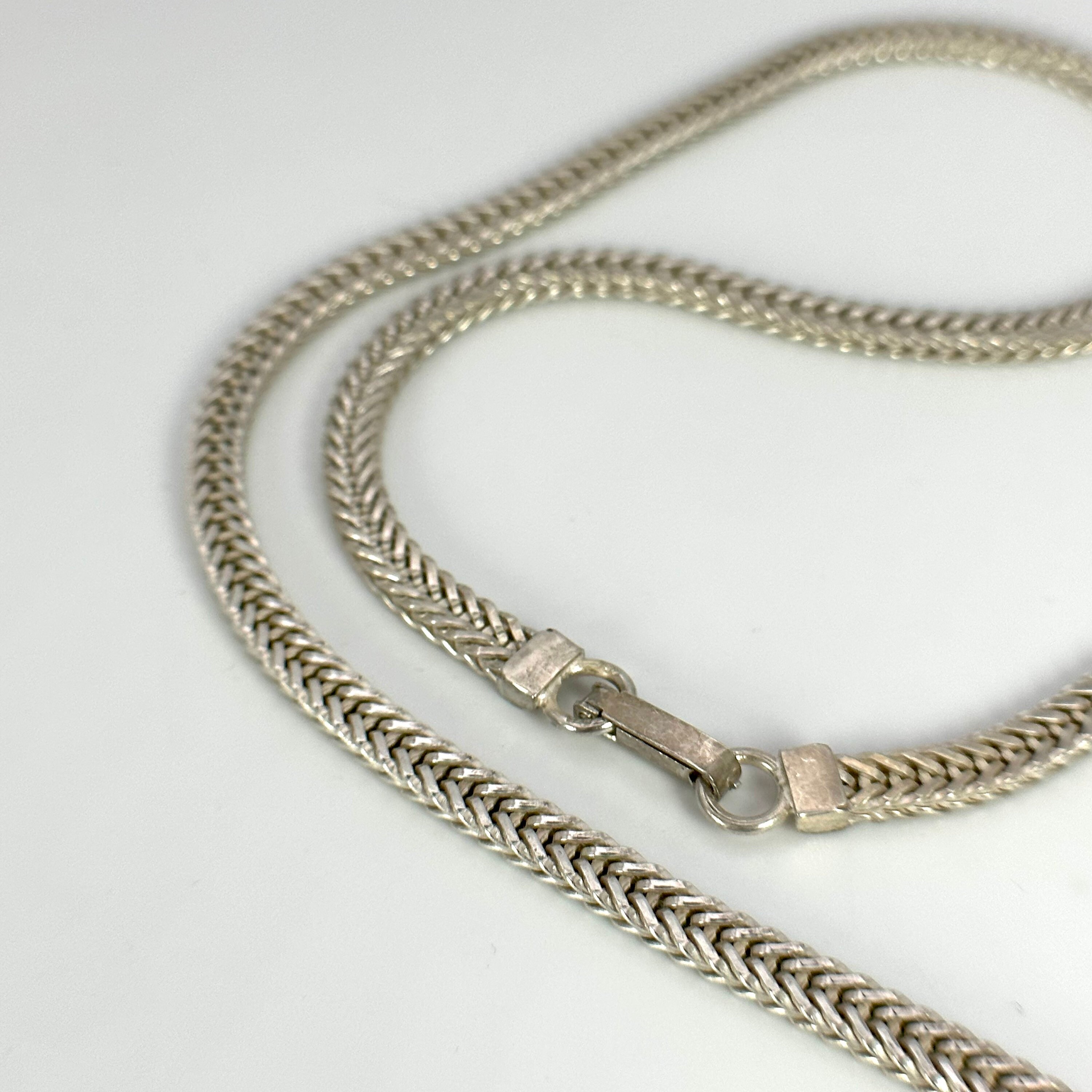 Foxtail Silver Chain 835 Silver Gift 49 Cm Long 4.6 Mm Wide