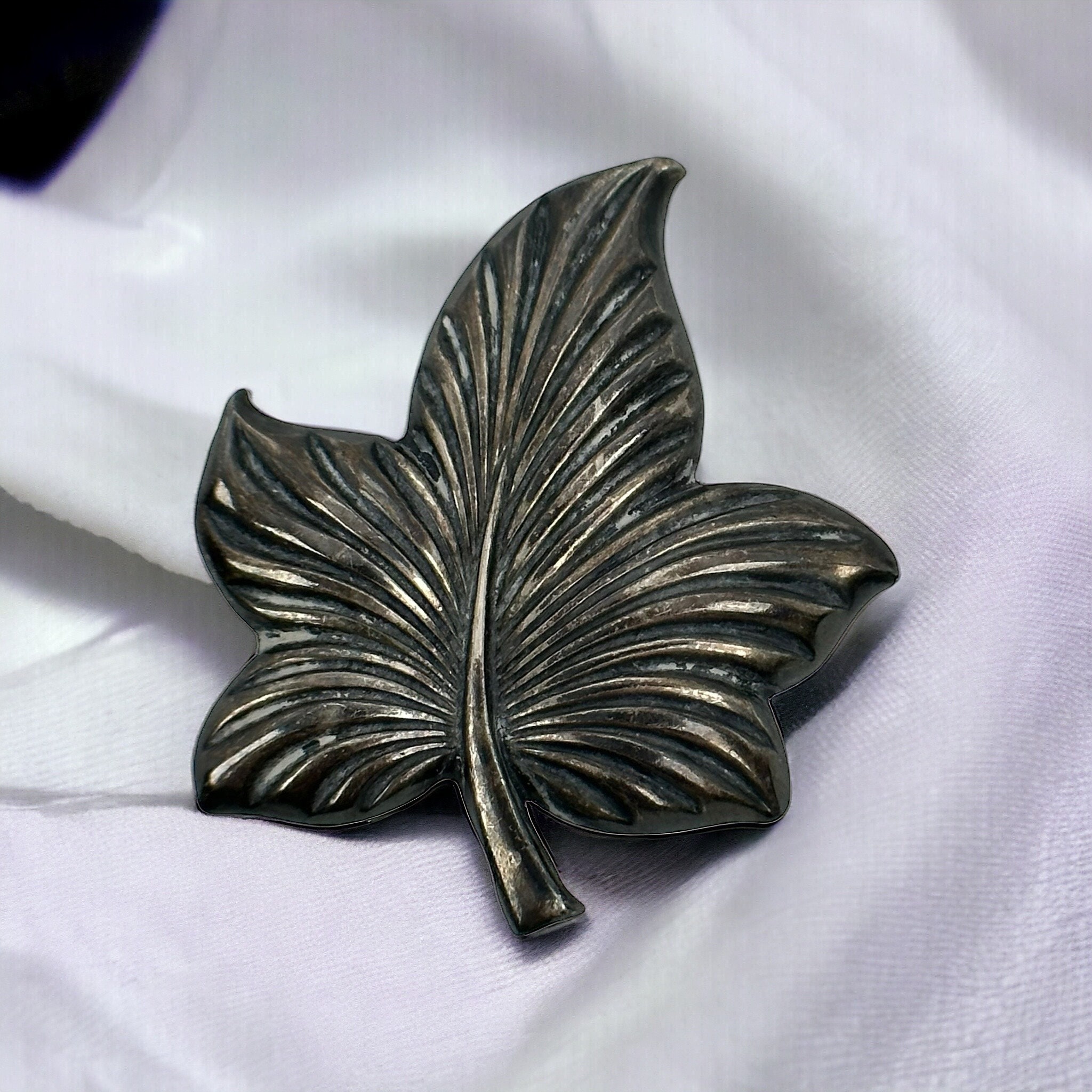 Broche Ancienne Argent 835 Art Nouveau Début 1900 - Cristal Et Citrine - 50x22mm
