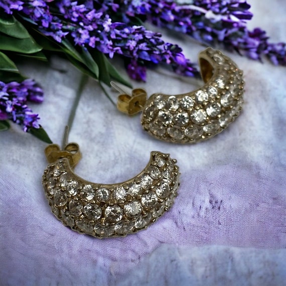 Hoop Earrings 925 Silver 22 Mm Zirconia Vintage Ladies Gift Trend