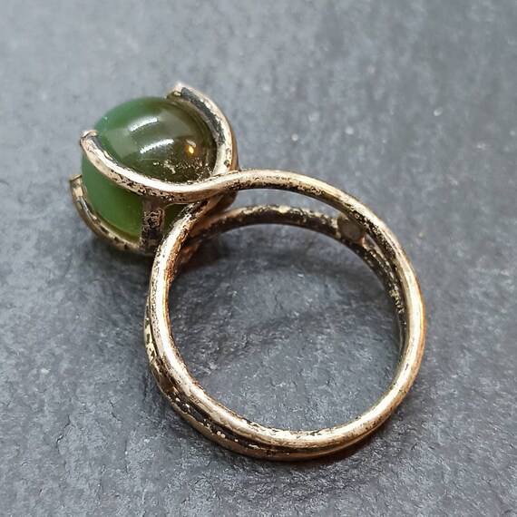 Gemstone ring 835 silver vintage 16.7 mm size. 52… - image 7