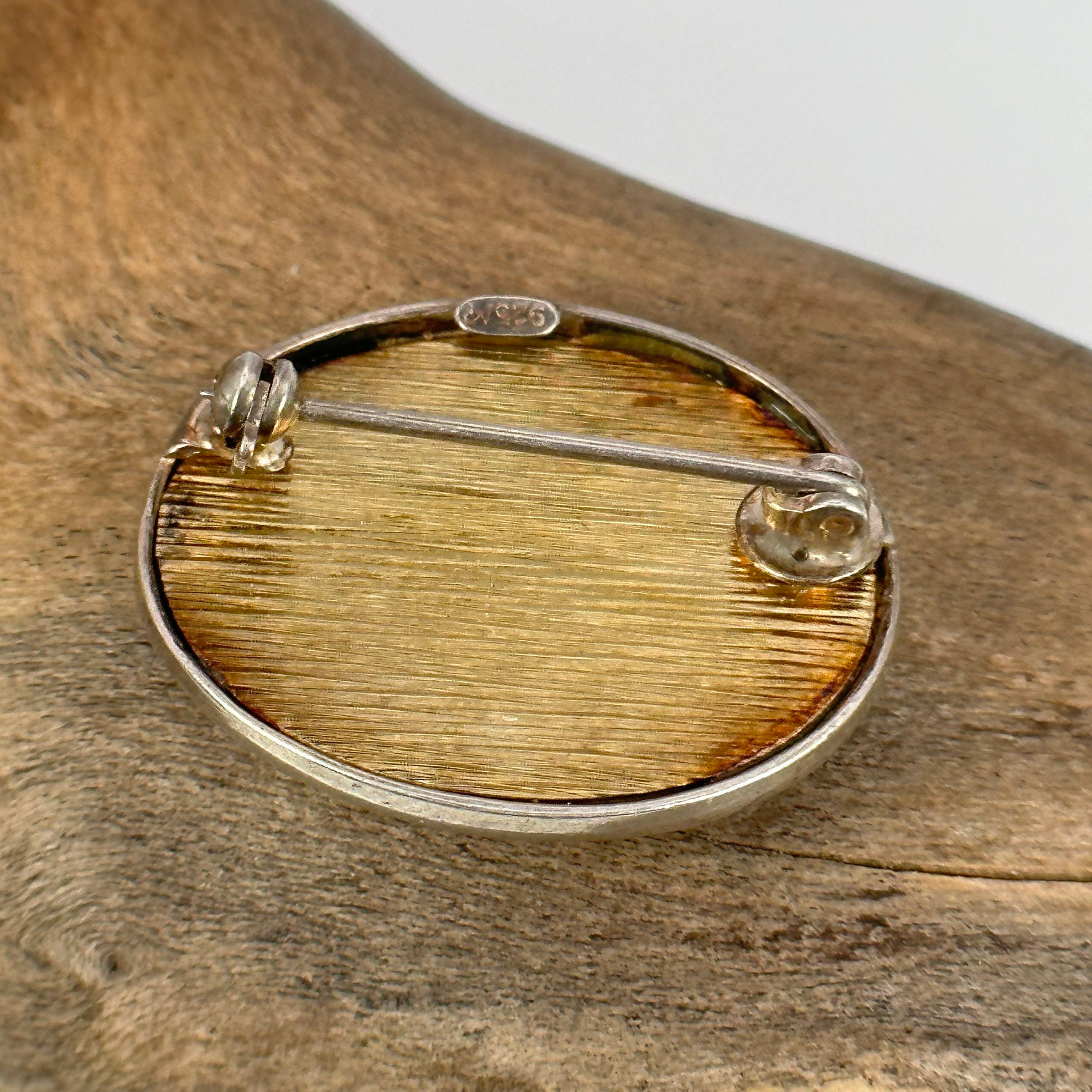 ヴィンテージブローチ 925 シルバー 28 x 23 mm ツリーパティナ