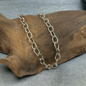 Bracelet 925 silver 19 cm vintage patina modern gift anchor chain design noble retro timeless luxury solid