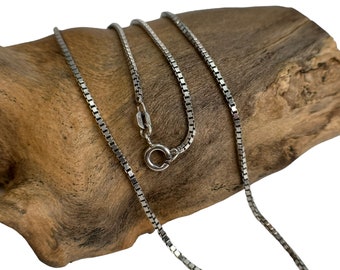 Short Venetian chain 38.5 cm long silver chain 925 silver 1.3 mm thick vintage necklace patina gift fashion modern exclusive luxury retro
