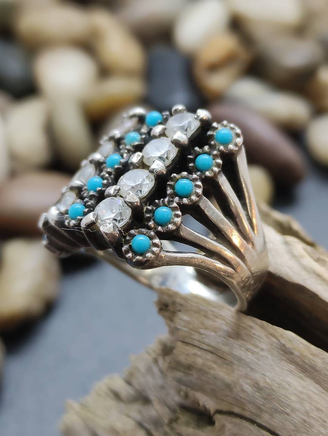 Bague Fantaisie Vintage Créateur – Taille 58 – Élégante Et Originale – Occasion