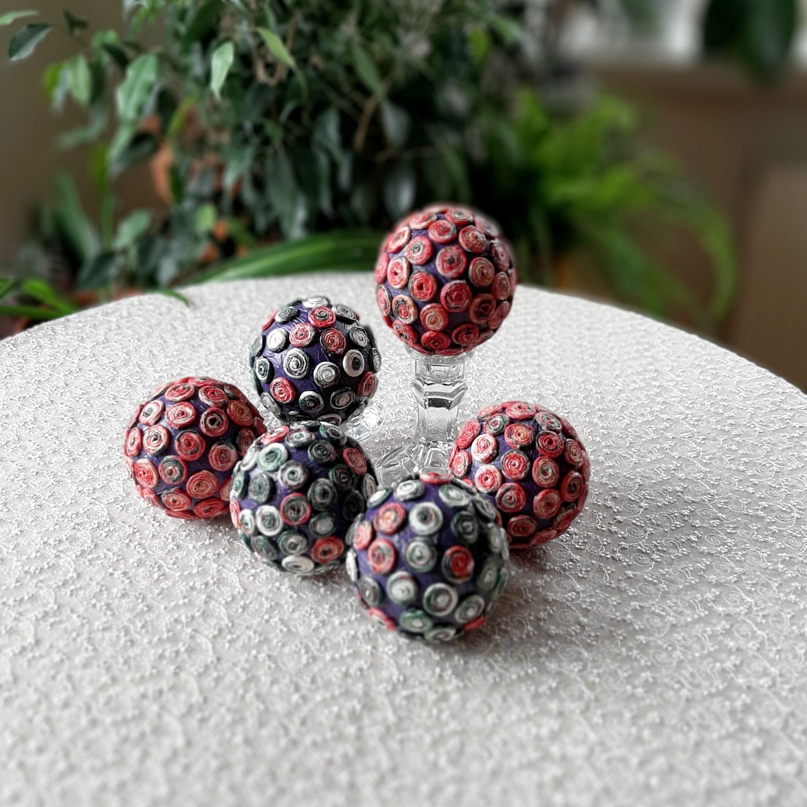 Pink decorative balls for bowl Set of 6 balls for decor Vase Etsy