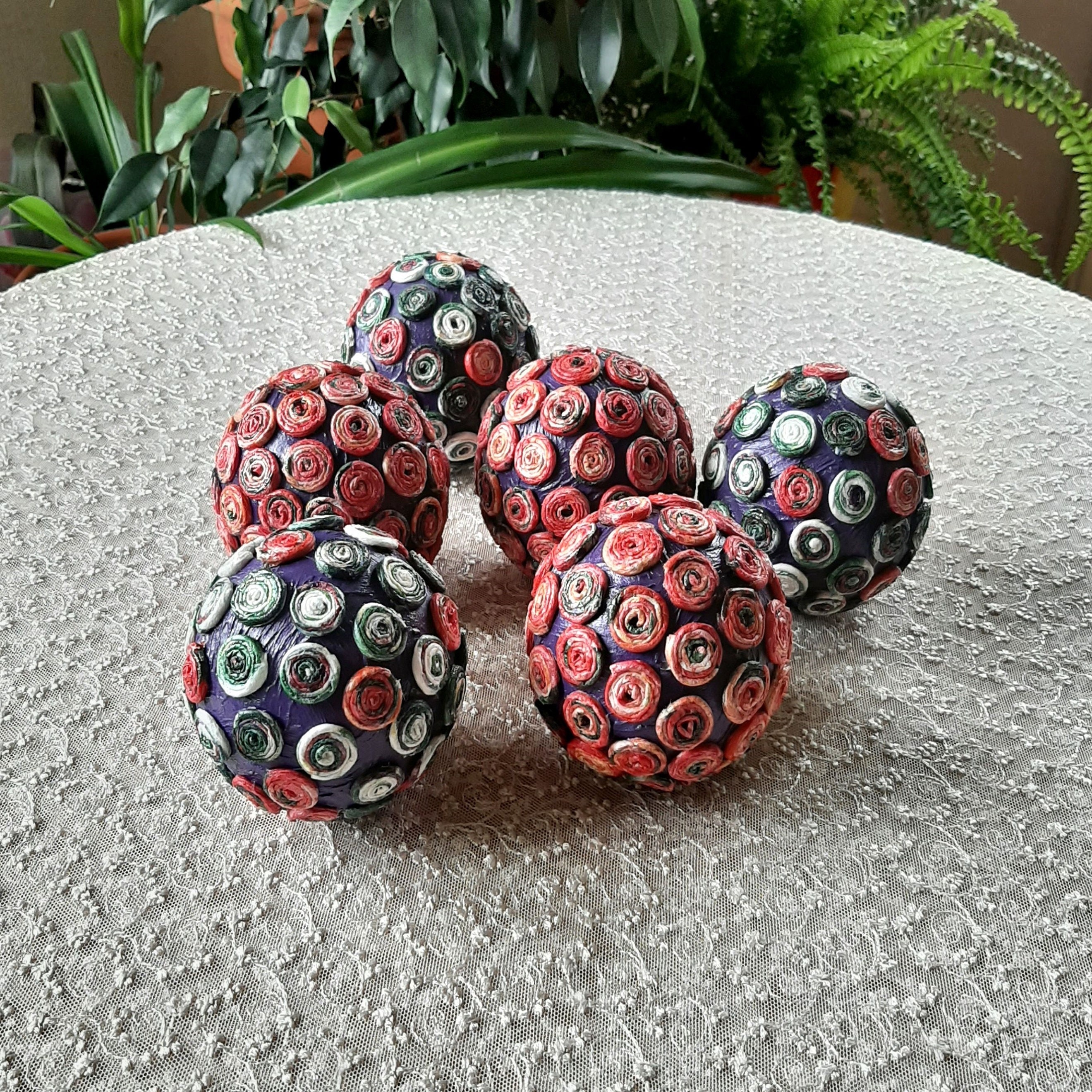 Pink decorative balls for bowl Set of 6 balls for decor Vase Etsy