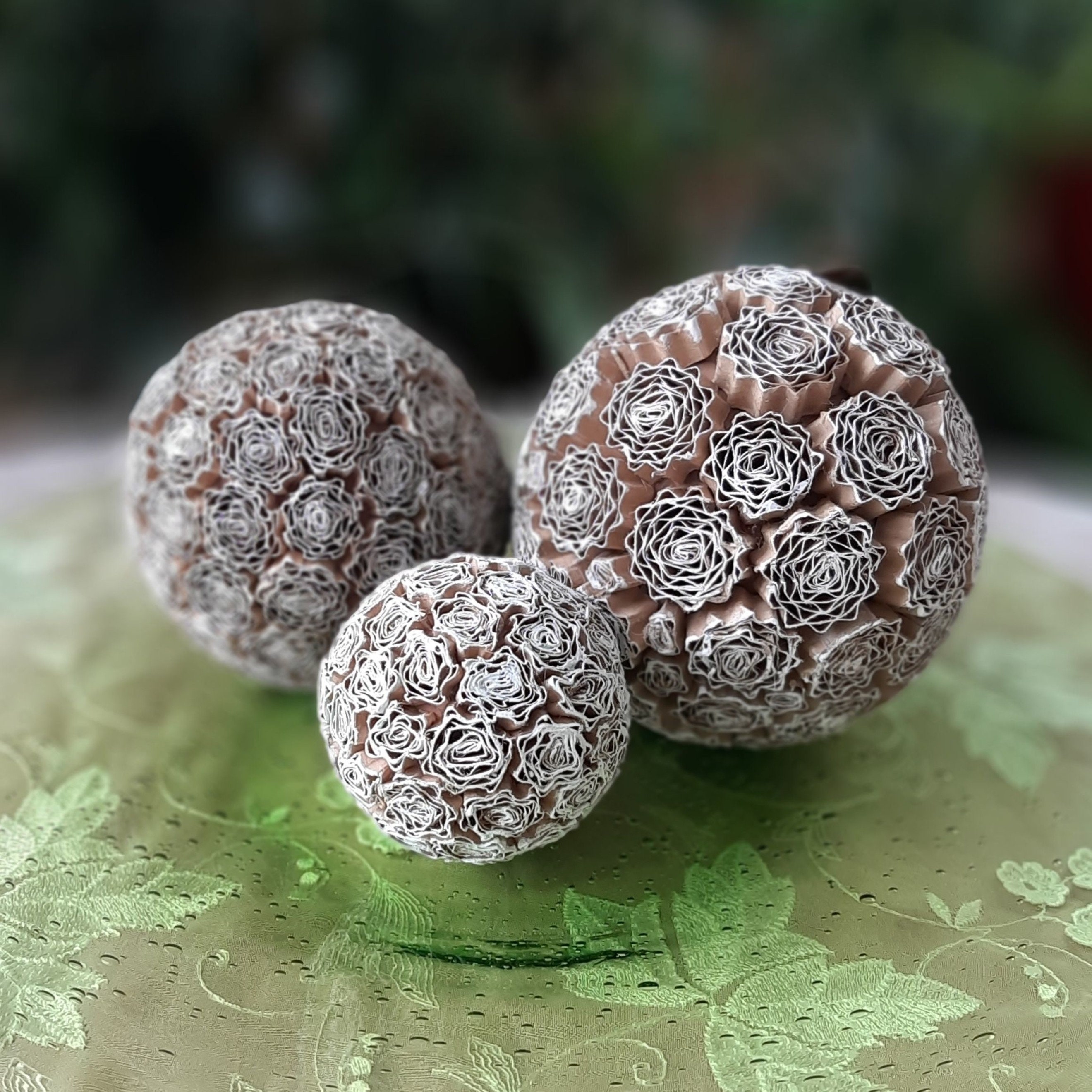 Decorative balls for bowl Rustic bowl filler Set of 6 balls Etsy
