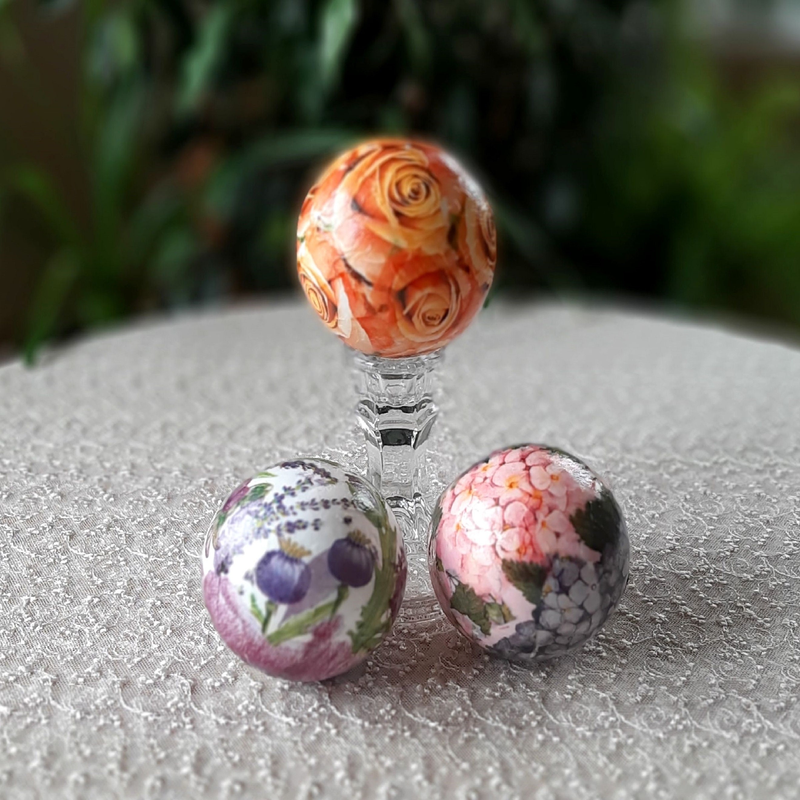 Floral decorative balls for bowl Set of 6 balls for decor Etsy