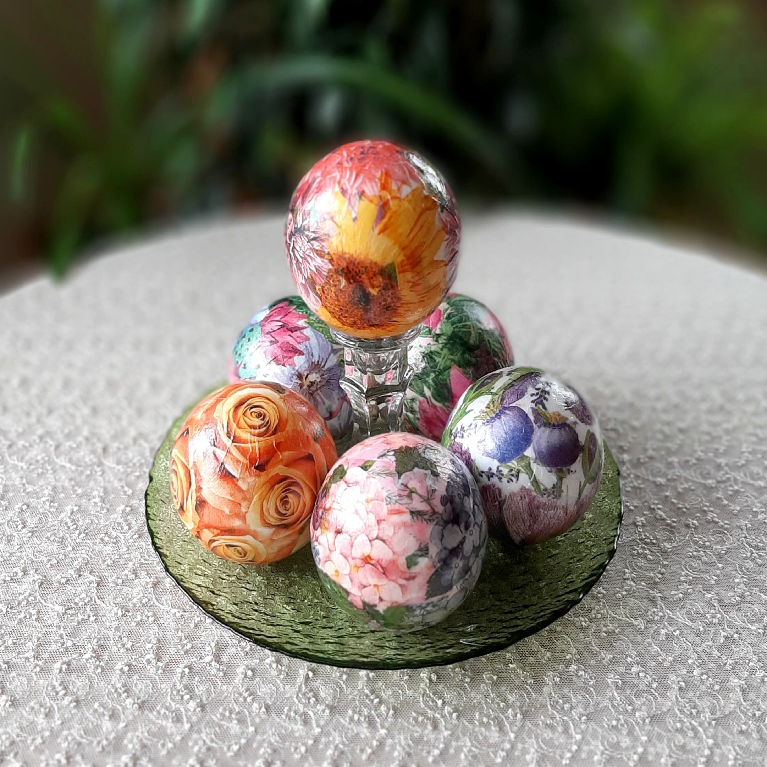 Floral decorative balls for bowl Set of 6 balls for decor Etsy