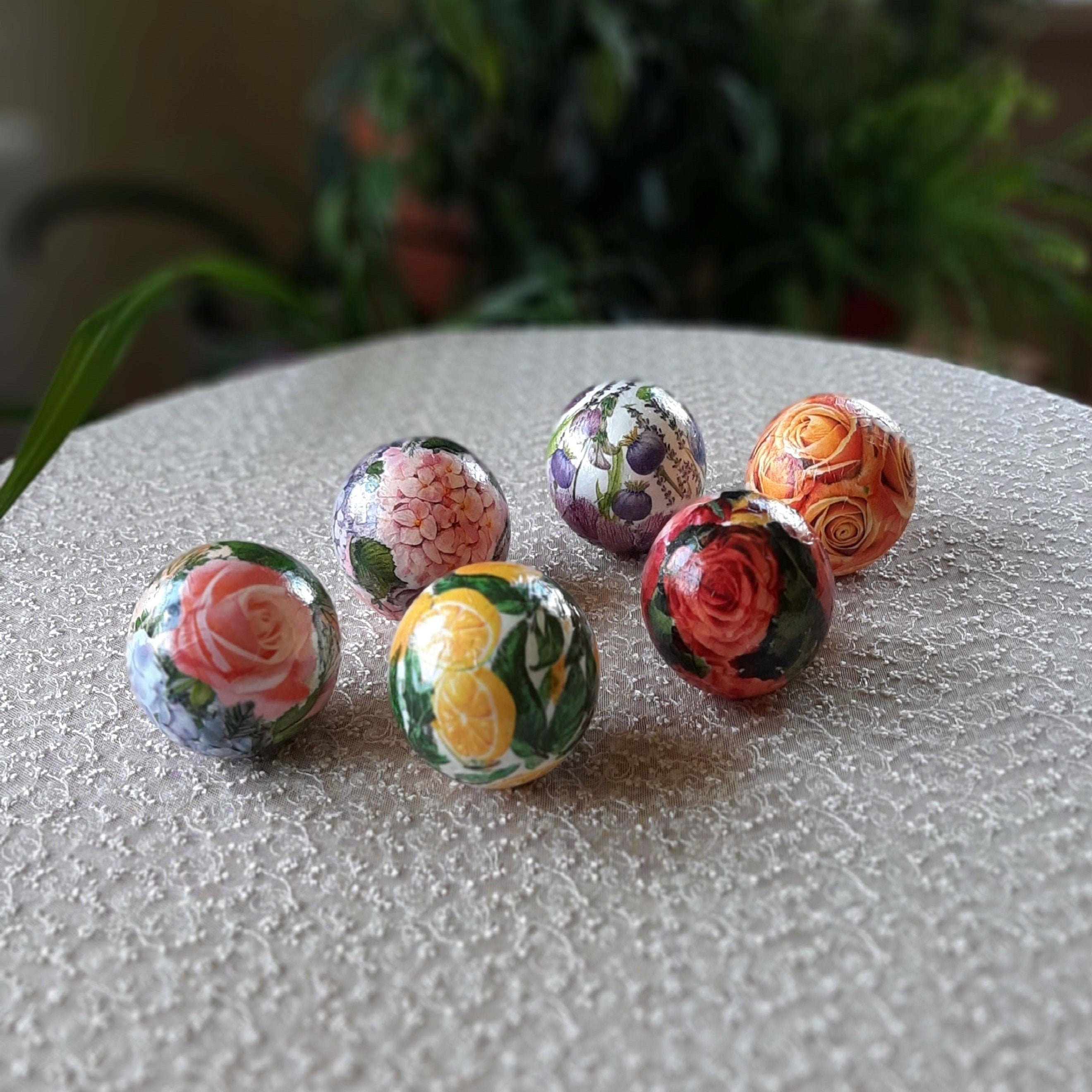 Summer decorative balls for bowl Set of 6 balls for decor Etsy