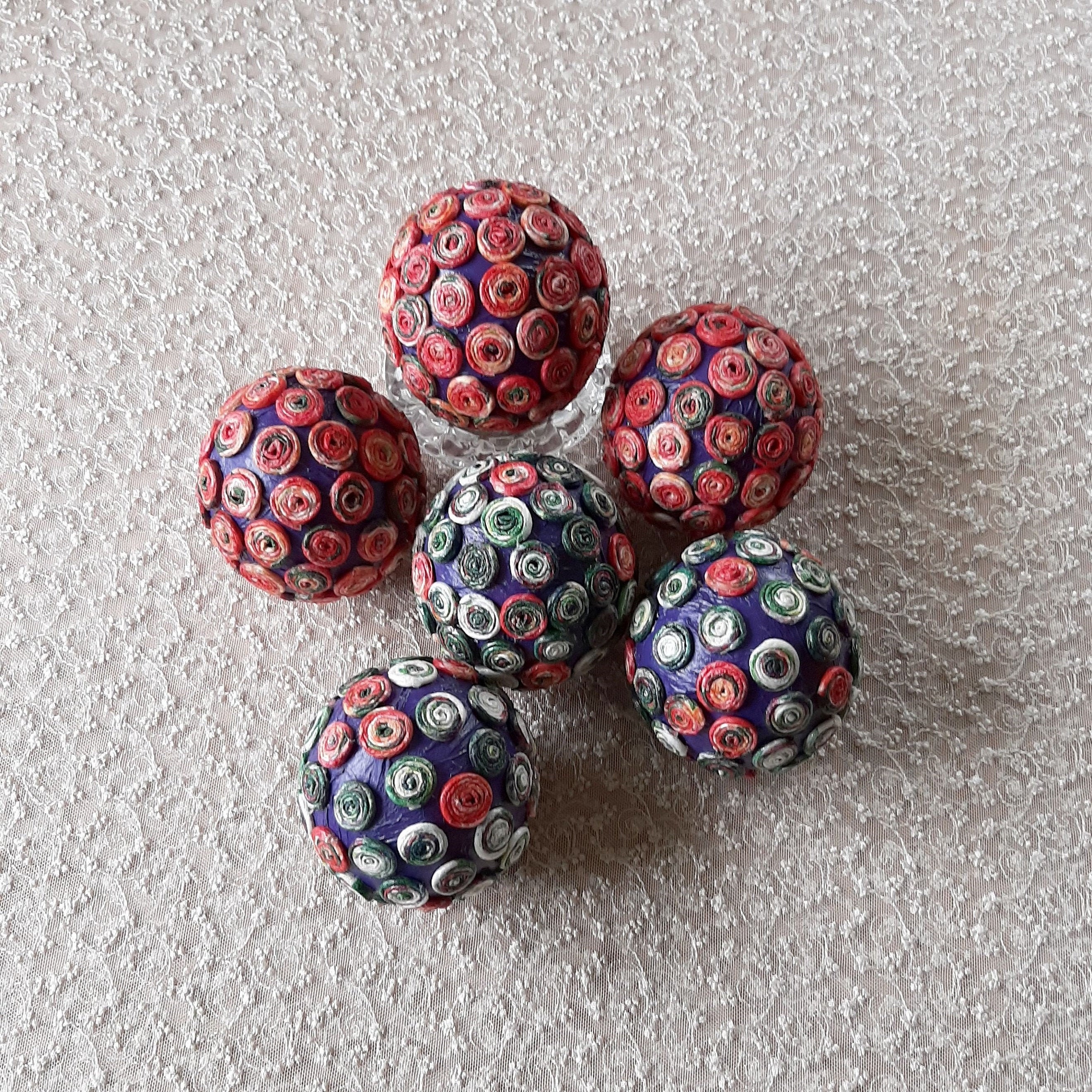 Pink decorative balls for bowl Set of 6 balls for decor Vase Etsy