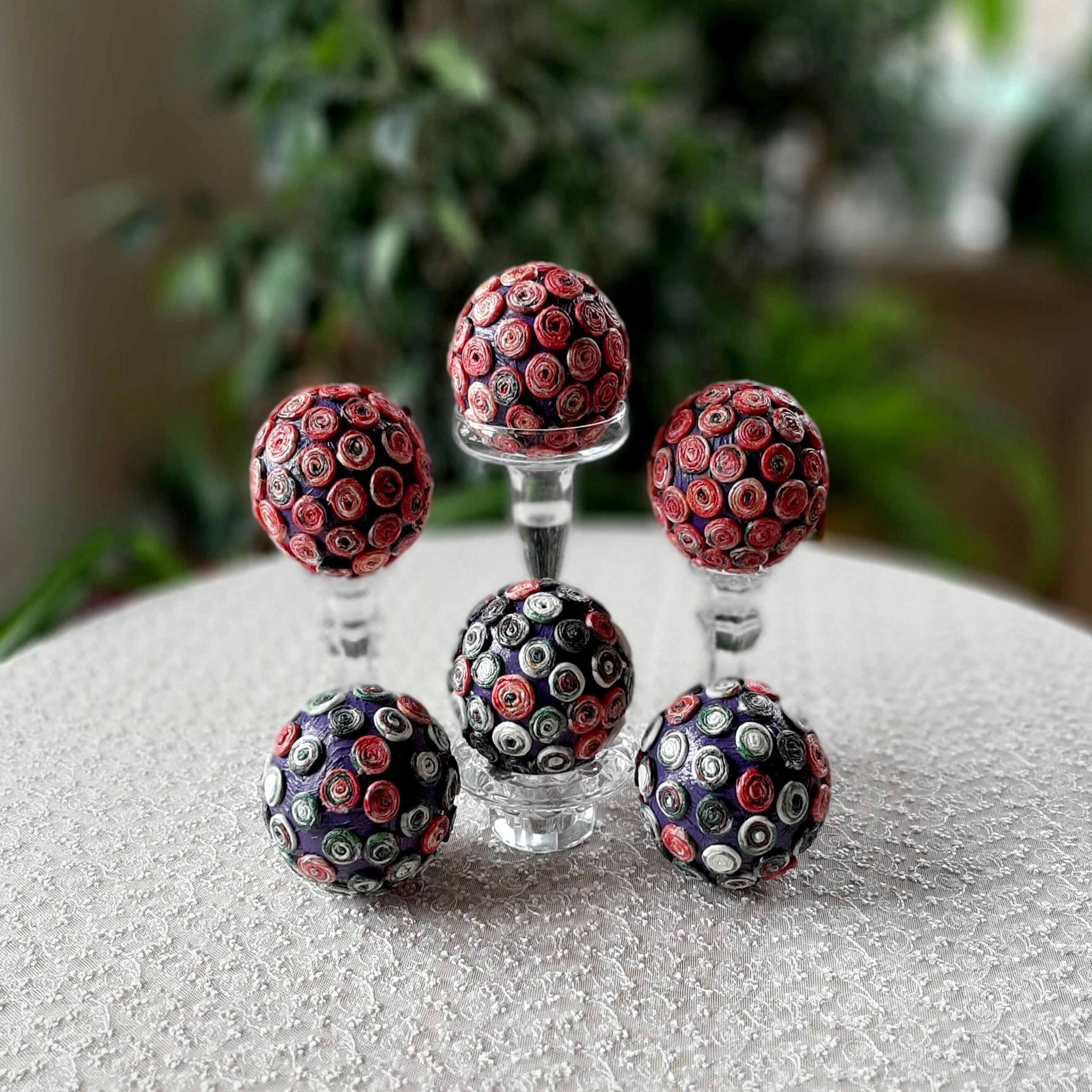 Pink decorative balls for bowl Set of 6 balls for decor Vase Etsy