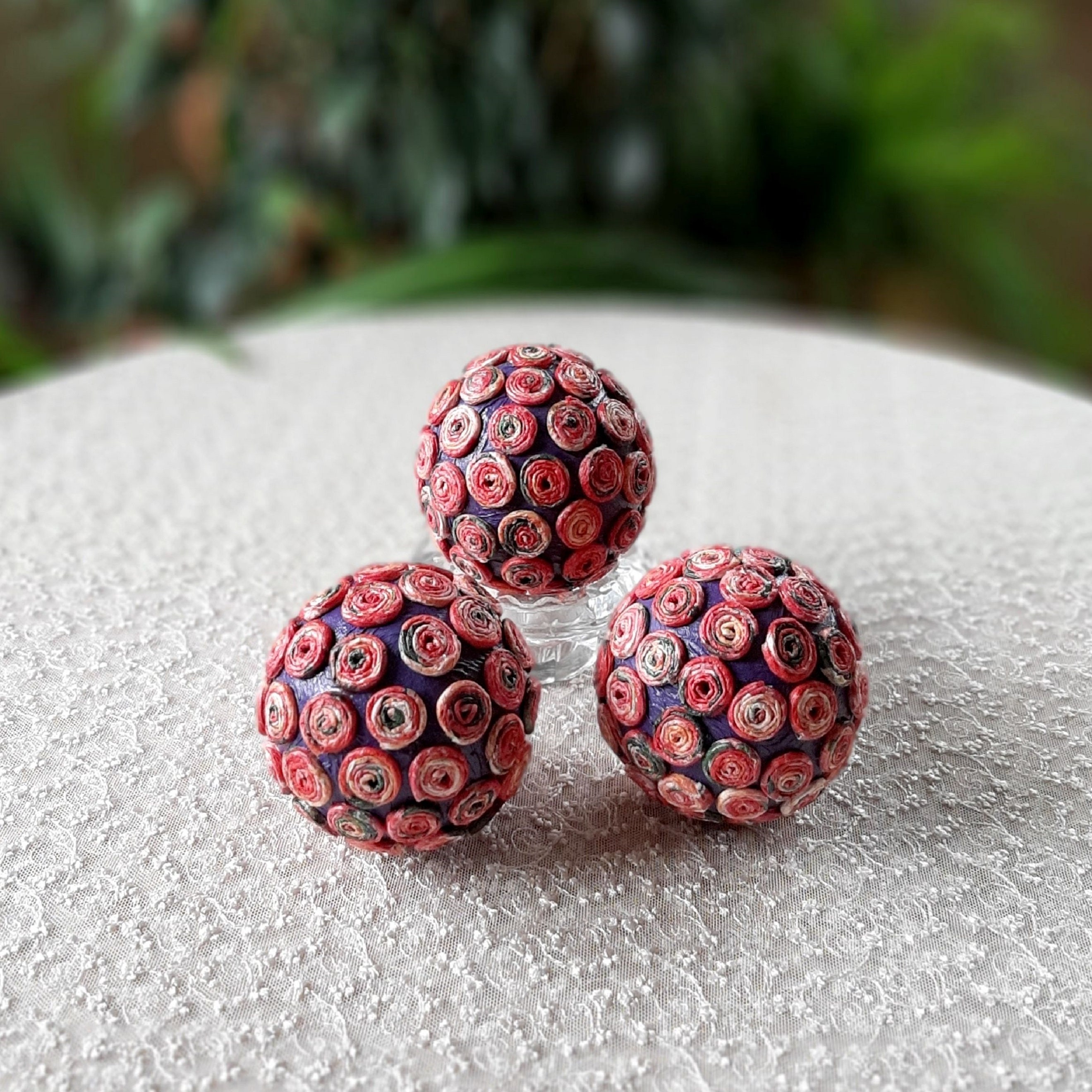 Pink decorative balls for bowl Set of 6 balls for decor Vase Etsy