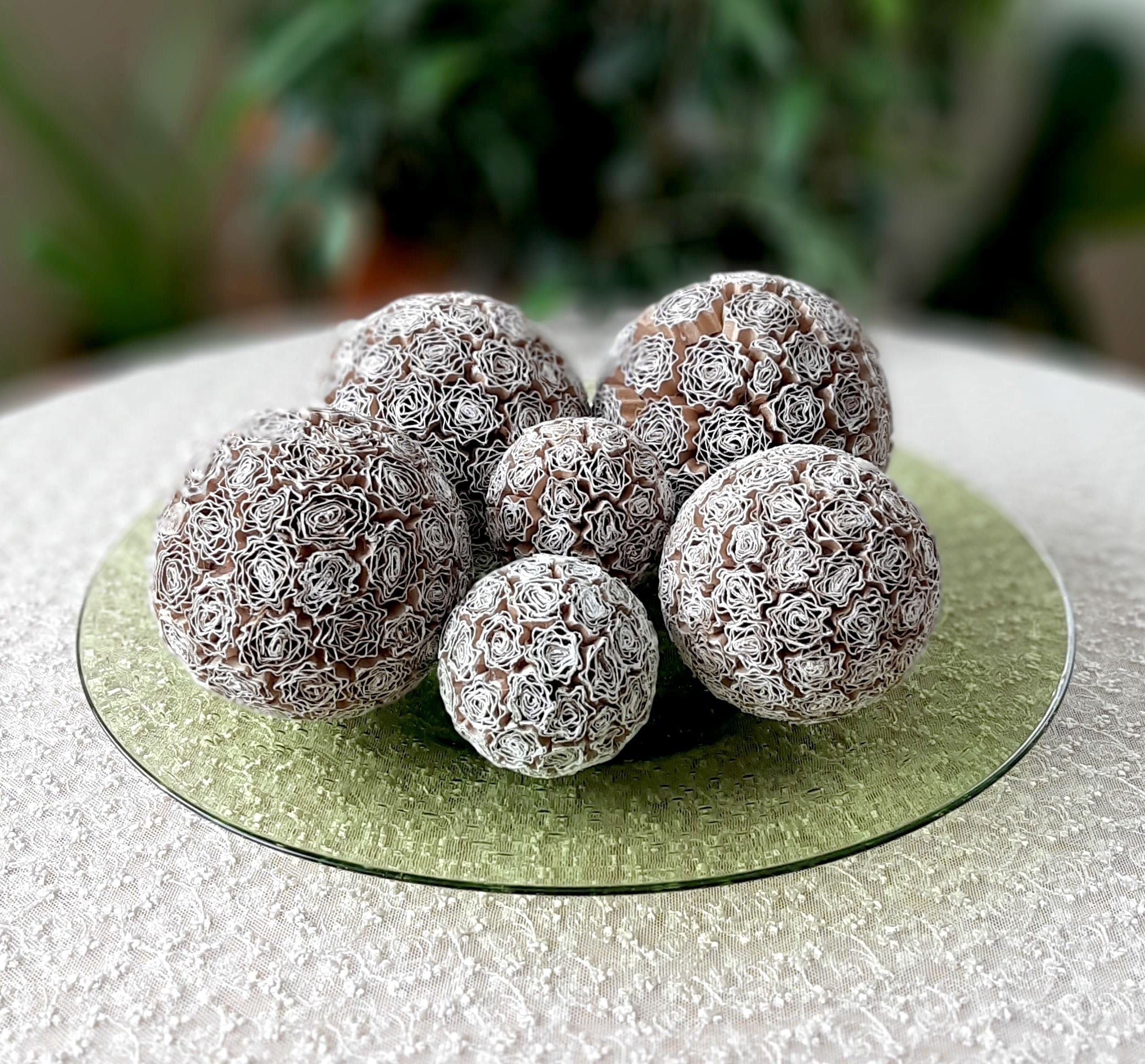 Decorative balls for bowl Rustic bowl filler Set of 6 balls Etsy