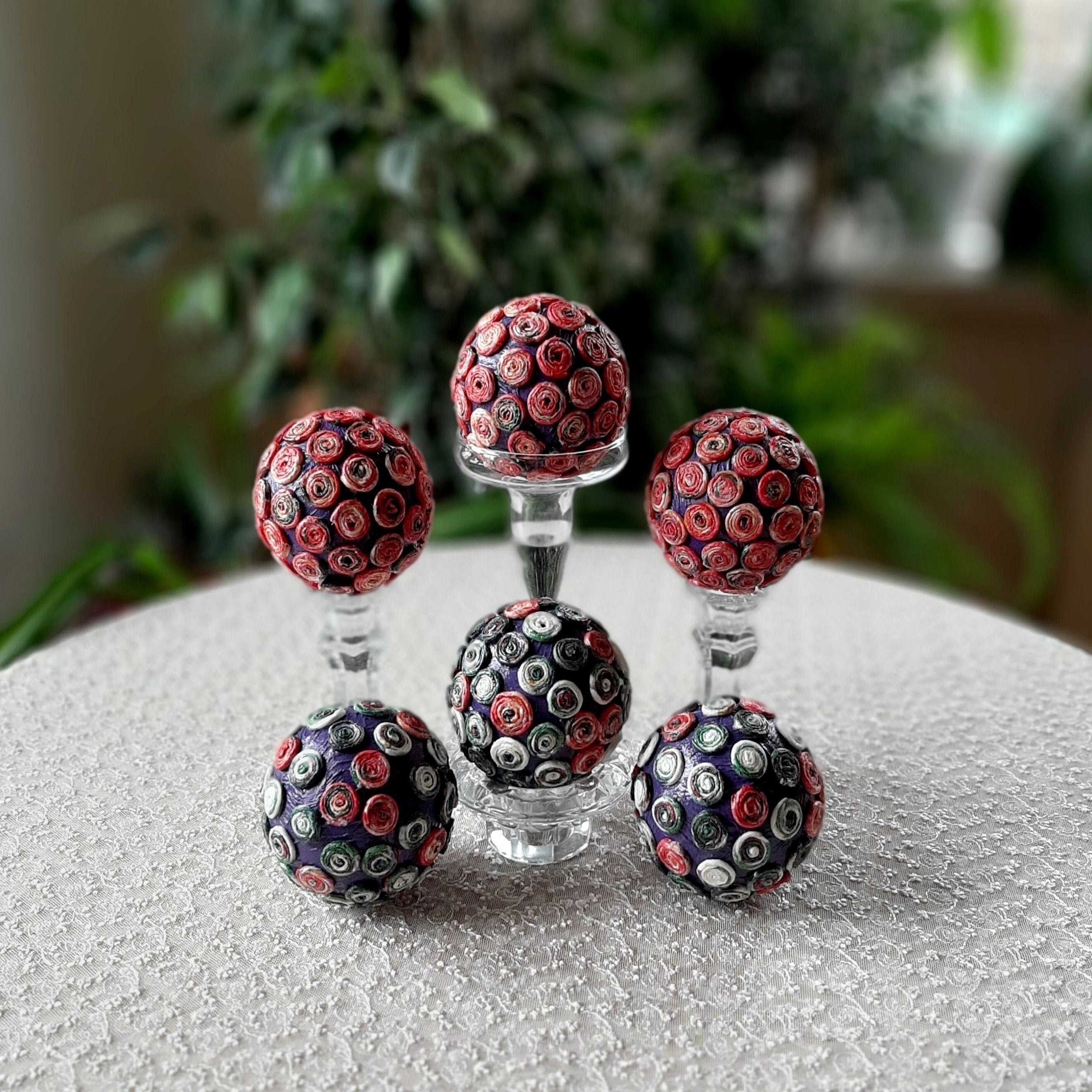 Pink decorative balls for bowl Set of 6 balls for decor Vase Etsy