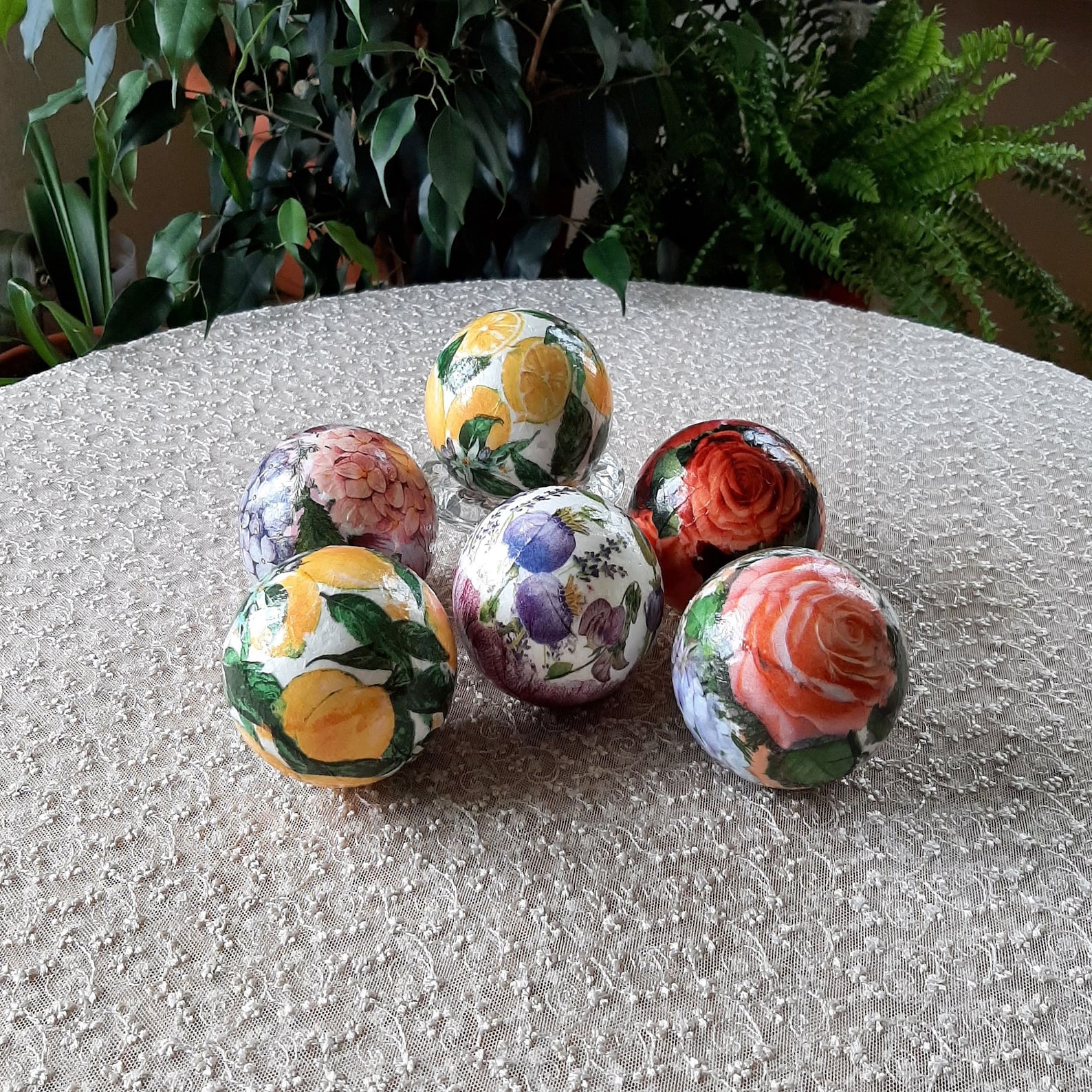 Boules décoratives dété pour lensemble de cuvette de 6 Etsy