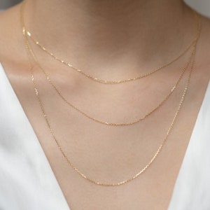 14k Solid Gold Diamond-cut Necklace