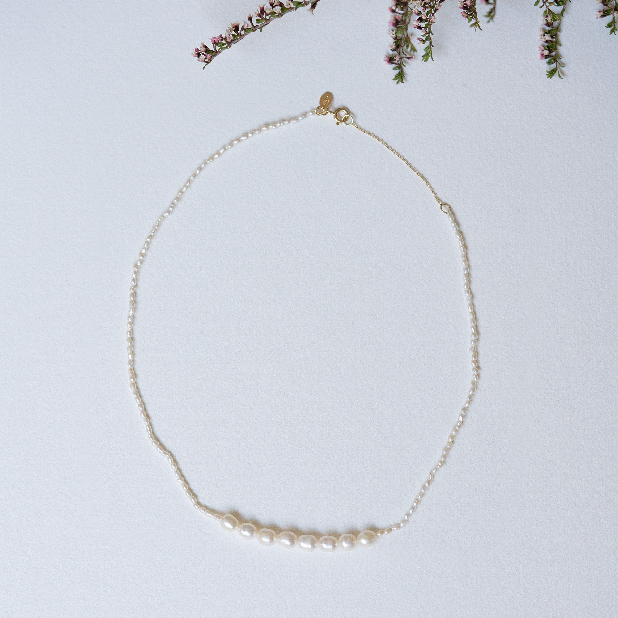 Small Pearl Necklace With 14K Solid Gold Closure Baroque Etsy — free download