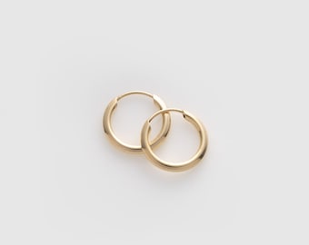 14k Solid Gold Infinity Hoop Earrings