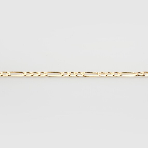 14K Solid Gold Diamond-cut Figaro Chain 