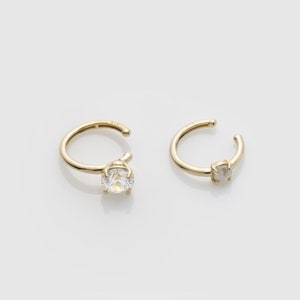 14k Solid Gold Ear Cuff with Diamond or CZ