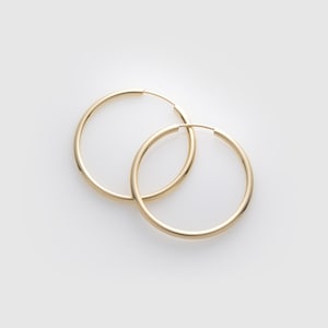 14k Solid Gold Infinity Hoop Earrings