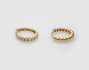 Single 14k Solid Gold Hoop | 14k Sleeper Earring