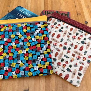 Quilted Book Sleeve, Periodic Chart Elements, Bugs Insects, Padded Zipper Case (iPad)