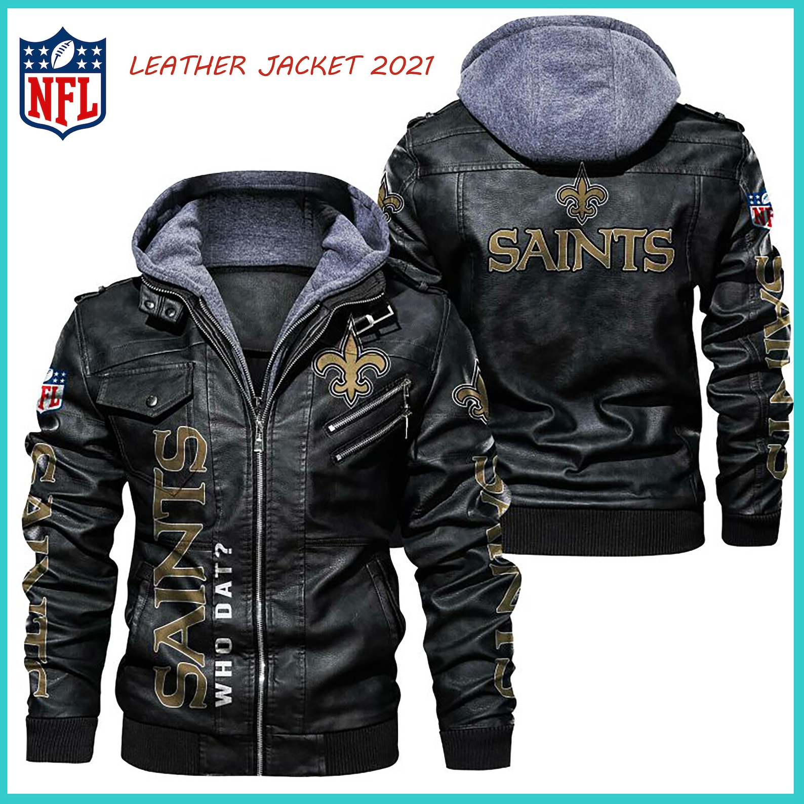 saints leather jacket