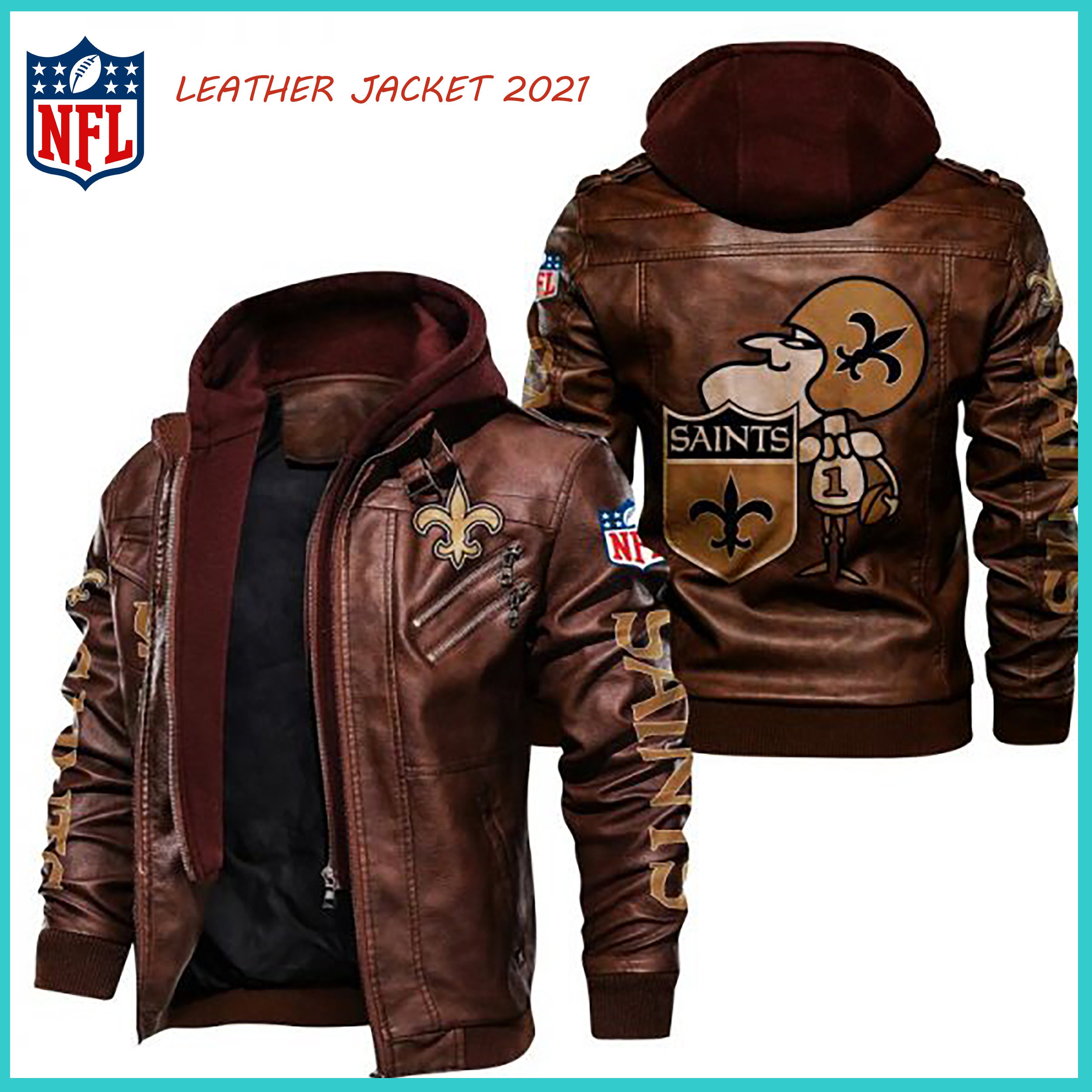 New Orleans Saints NFL Team Leather Jacket For Men and Women Etsy