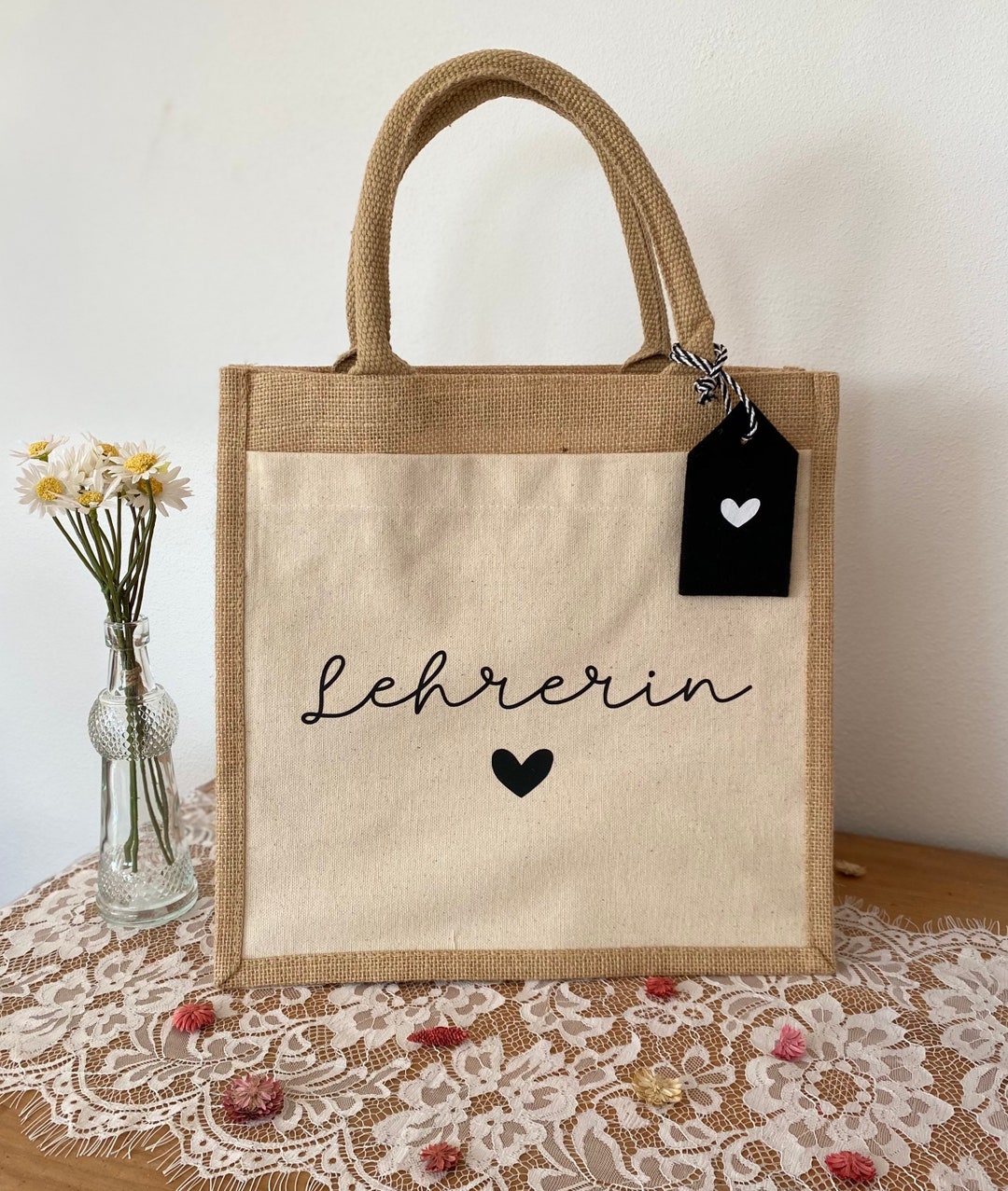 Jute Bag for Teachers / Jute Bag for Birthday / Personalized / Etsy