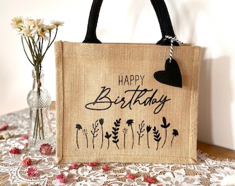 Geburtstag / Jutetasche / Geburtstagstasche / Tasche mit Name / personalisiert / Geschenk zum Geburtstag
